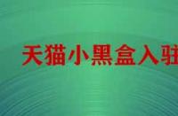 天貓小黑盒怎樣升級與入駐？