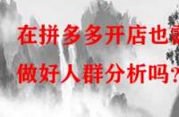 在拼多多開店也需做好人群分析嗎？