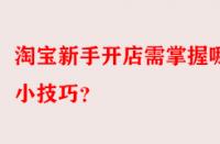 淘寶新手開店需掌握哪些小技巧？