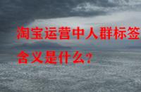 淘寶運營中人群標簽的含義是什么？