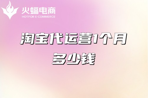 淘寶代運營一個月多少錢